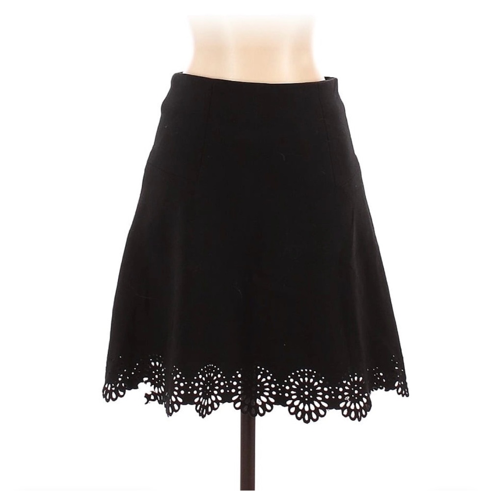 Ann Taylor Loft Black Skirt with Eyelet Hem